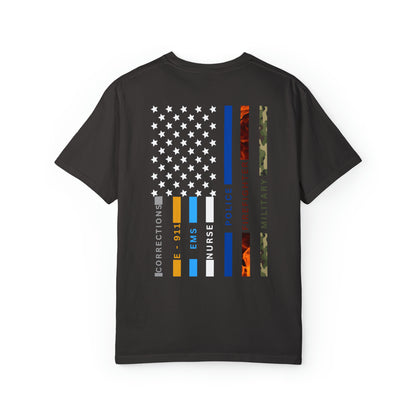 American Heroes Block Font T-shirt