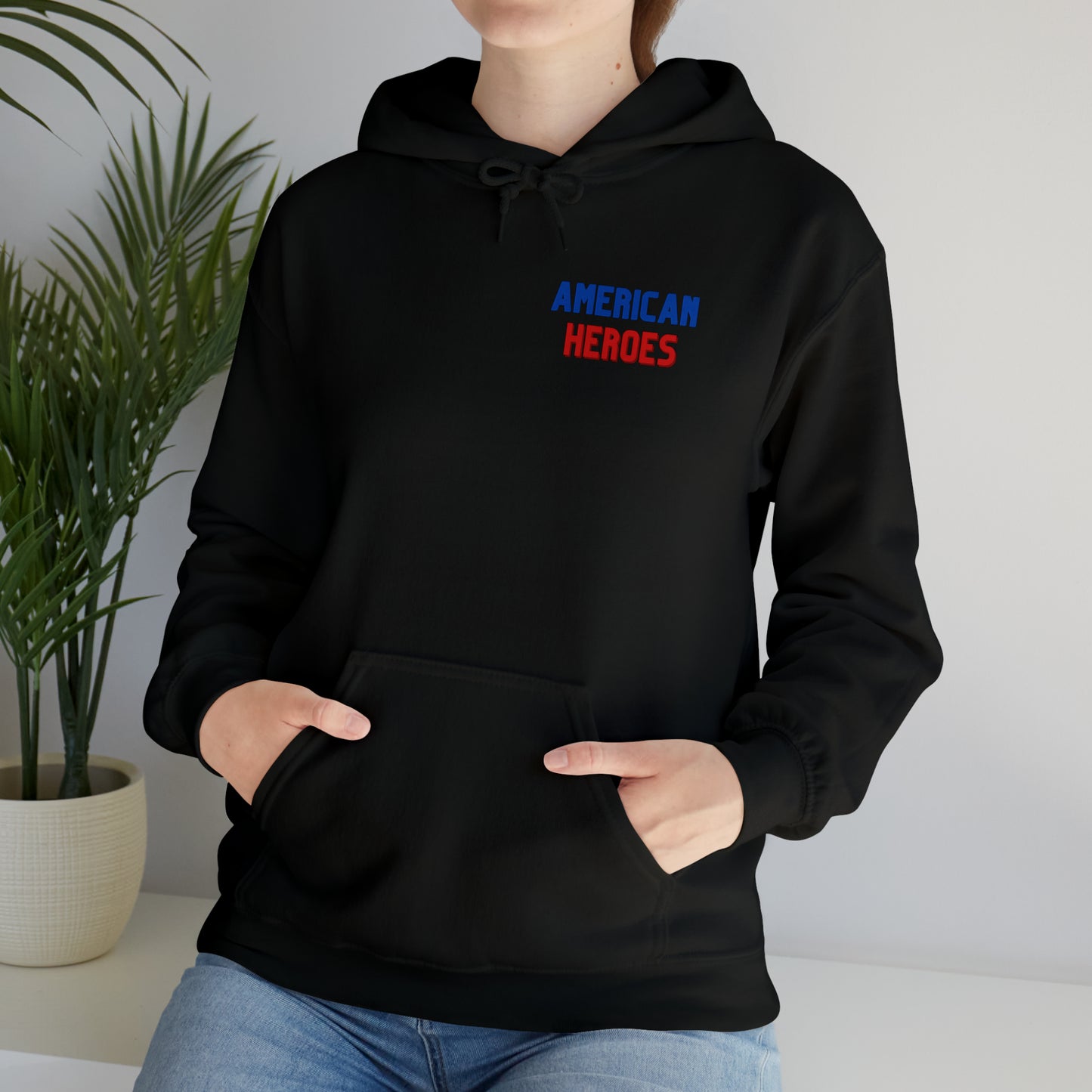 American Heroes Block Font Hooded Sweatshirt